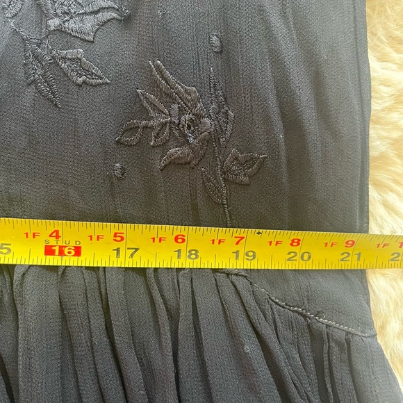 VTG 90s Embroidered Whimsygoth 20s Drop Waist Festival Rayon Made In India Dress - Picture 10 of 10